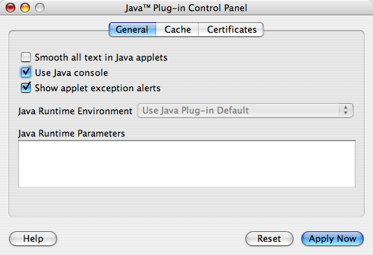 Java Preferences control panel