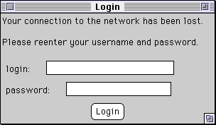 Login screen