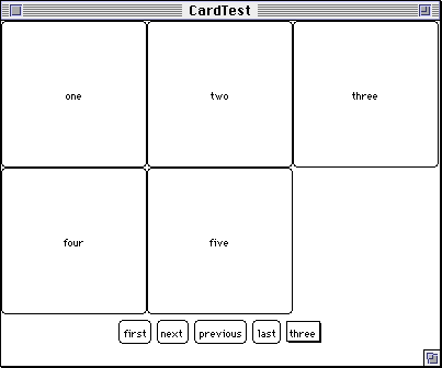 Applet using a card layout