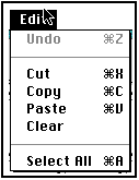 Edit menu